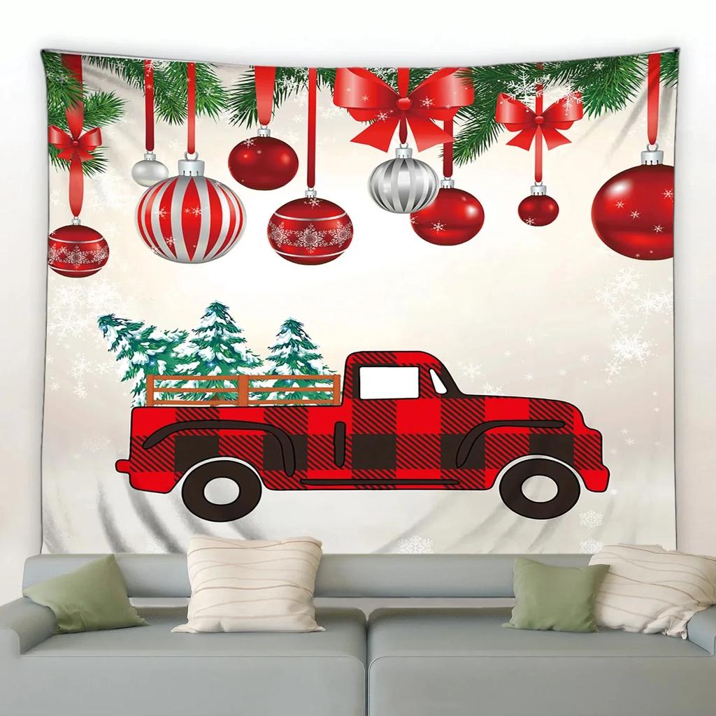 Рождественский мультяшный стиль Гобелен Спальня Гостиная Дом Рождественский декор Гобелен