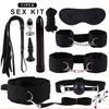Sexy Nylon Sex Toys Kits Plush Sex Bondage Set Handcuffs Sex Games Whip Gag Nipple Clamps For Couples Exotic