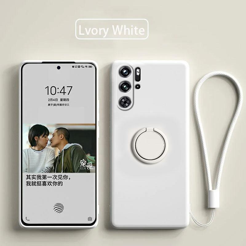 Чехол для ZTE Nubia Red Magic 9 Pro Finger Ring Stand Holder Liquid Slicone Cover RedMagic 9 Proplus Solid Camera Lens Soft Funda