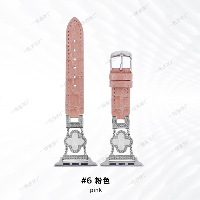 Кожаный ремешок с четырехлистником для Apple Watch iwatch 10-го поколения 98765 ремешок для часов модный женский оптом