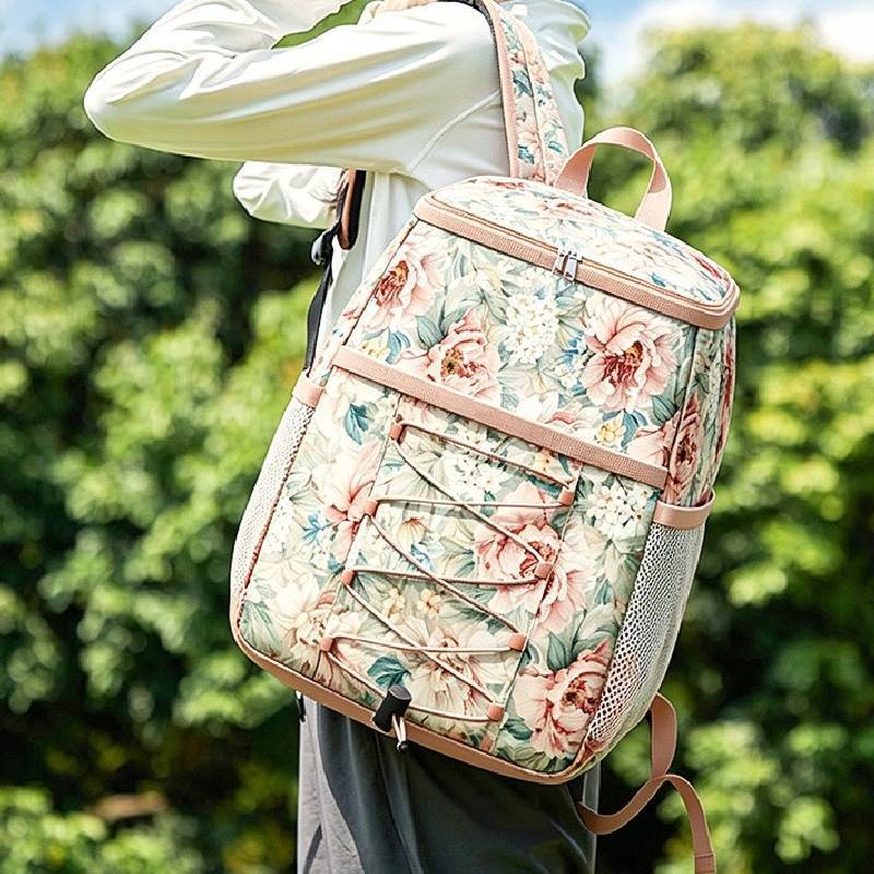 Oxford Cloth Picnic Backpack With Insulated Waterproof Cooler For Outdoor Camping And Hiking
