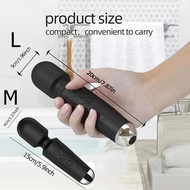 1 Portable Electric Massage Stick, 8-speed, 20 Frequency, Muscle Relaxation, Suitable for Back, Neck, Leg, and Waist Massage
