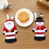 Soft Polyester Utensil Pockets Christmas Cutlery Snowman Reindeer Santa Holder Pockets Tableware Bags Pouch Party