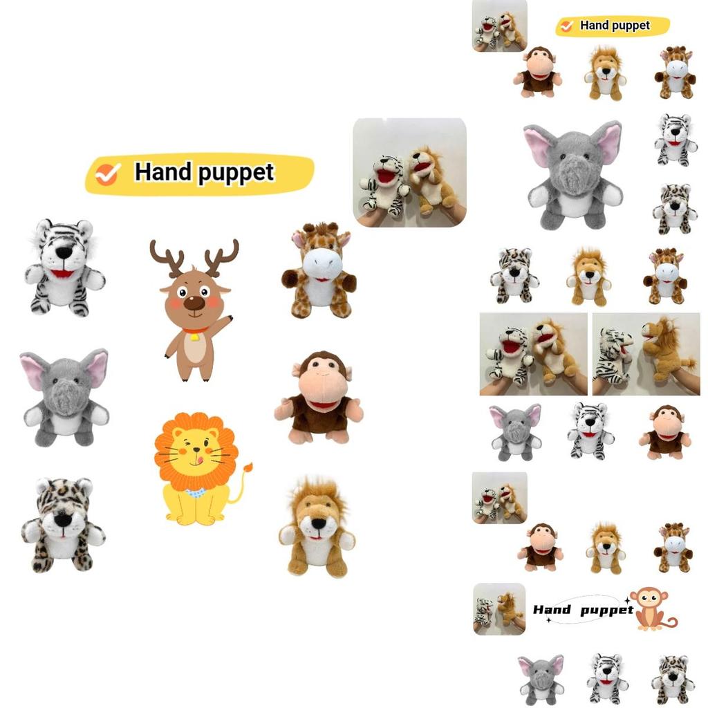 Куклы-марионетки на руку «Джунгли», Лев, Тигр, Олень, Обезьяна, Плюшевые игрушки для детей