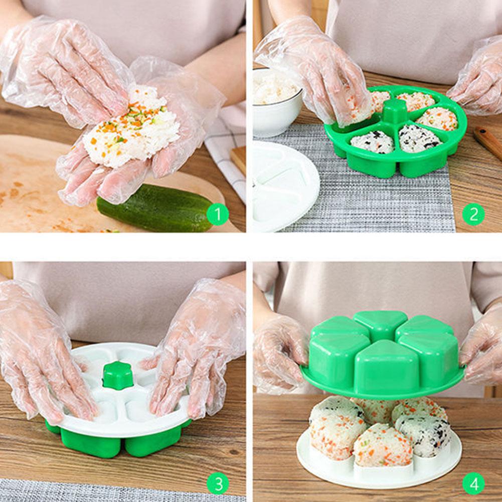 1/6 Ячейки Треугольная форма для суши Бенто Онигири Пресс для рисовых шариков Антипригарные инструменты для приготовления суши Для рисовых шариков из морских водорослей и кинзы