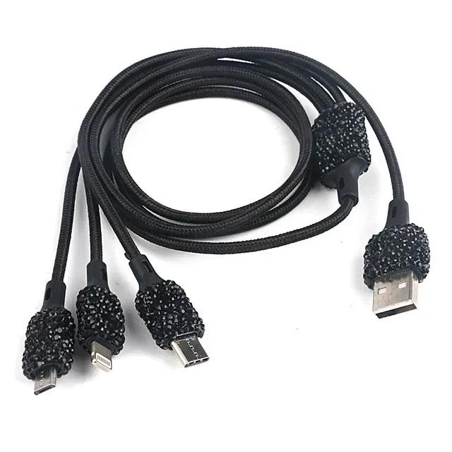 Блестящее USB-автомобильное зарядное устройство 5 В 2,1 А, двойной порт, быстрый адаптер, розовое автомобильное украшение, стайлинг автомобиля, бриллиантовые автомобильные аксессуары, интерьер для женщины