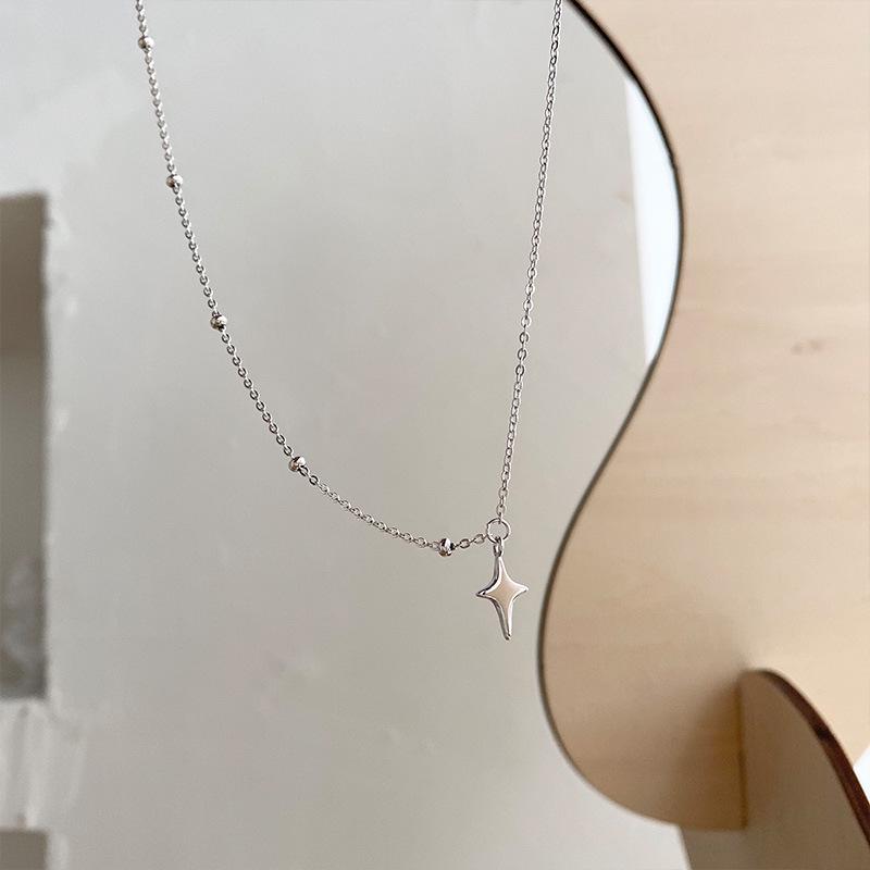 S925 серебро круглая звезда кулон ожерелье для женщин ключица цепочка Свадебная вечеринка подарок ювелирные изделия