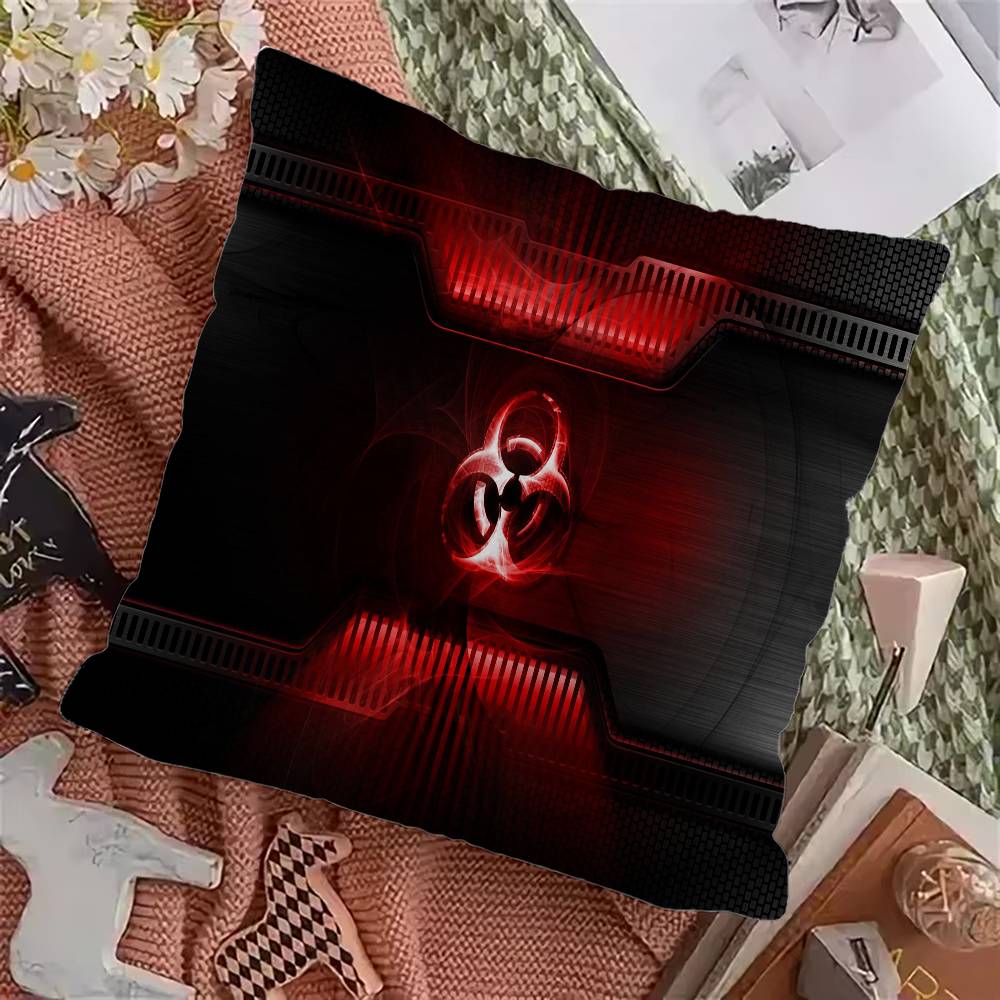 Игры Логотип Biohazard Наволочка Чехол на Подушку Дивана Декор Комнаты Подарок Ребенку