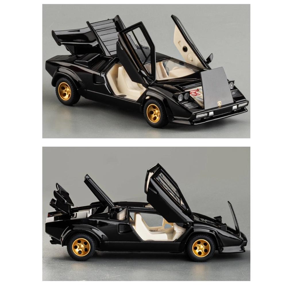 1/32 Lamborghini Countach LP5000s Сплав Модель Спортивного Автомобиля Литые Металлические Гоночные Автомобили для Трека Модель Транспортных Средств Симуляция Звук Свет Детская Игрушка Подарок