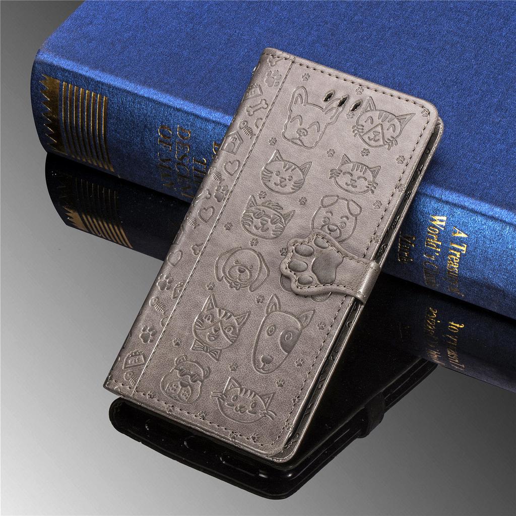Кожаный флип-чехол с 3D собакой и кошкой для Samsung S20 S10 A10 A20 A30 A40 A50 A70 A80 M60 E Plus S20 Plus A51 A71, чехол для iPhone, Huawei, XiaoMi, кожаный чехол