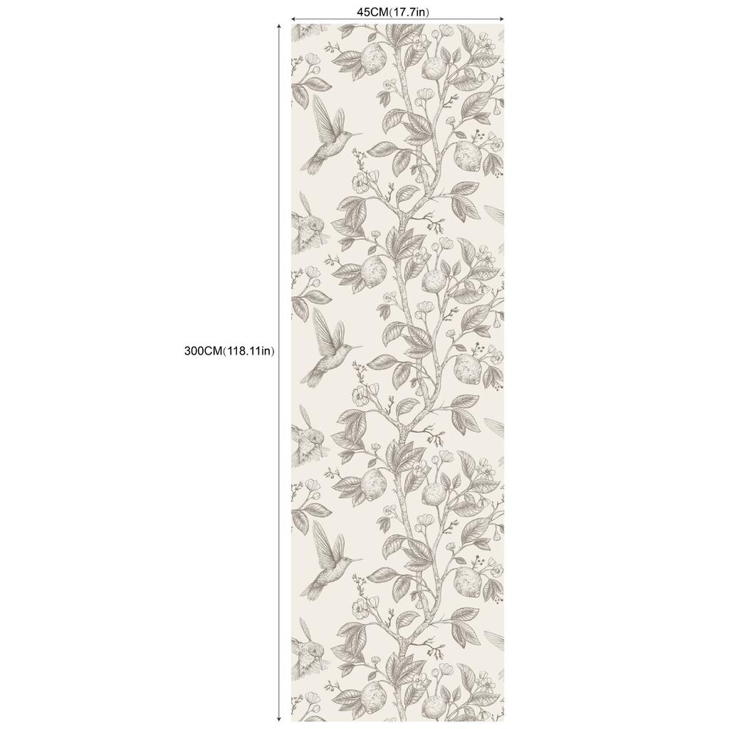 Самоклеящиеся обои для гостиной и спальни (Цветы и птицы Зеленое растение)