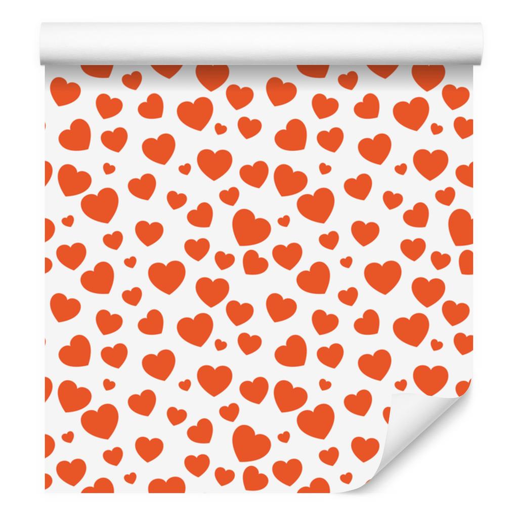 Peach and White Hearts Wallpaper 50x1000