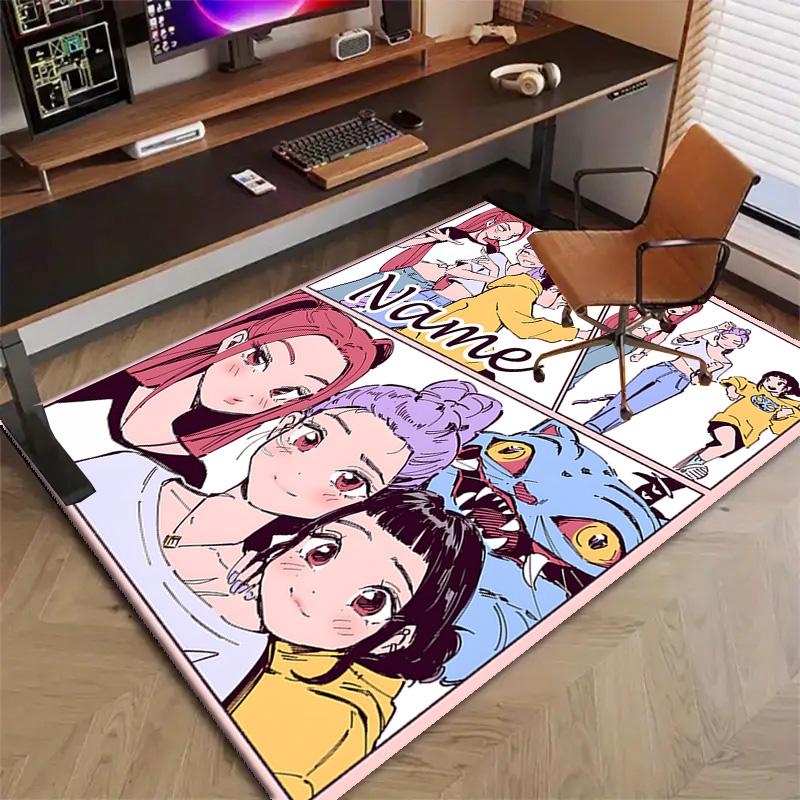 Custom KPop Demon Hunters Mat Personalized Name, Polyester Washable Indoor Entryway Rug, Gift for Christmas, Easter, Thanksgiving Day