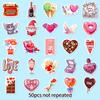 50 шт. наклеек ко Дню святого Валентина для детей, наклейка на любовь для подростков, девочек, взрослых, водонепроницаемые наклейки для ноутбука, бутылки с водой