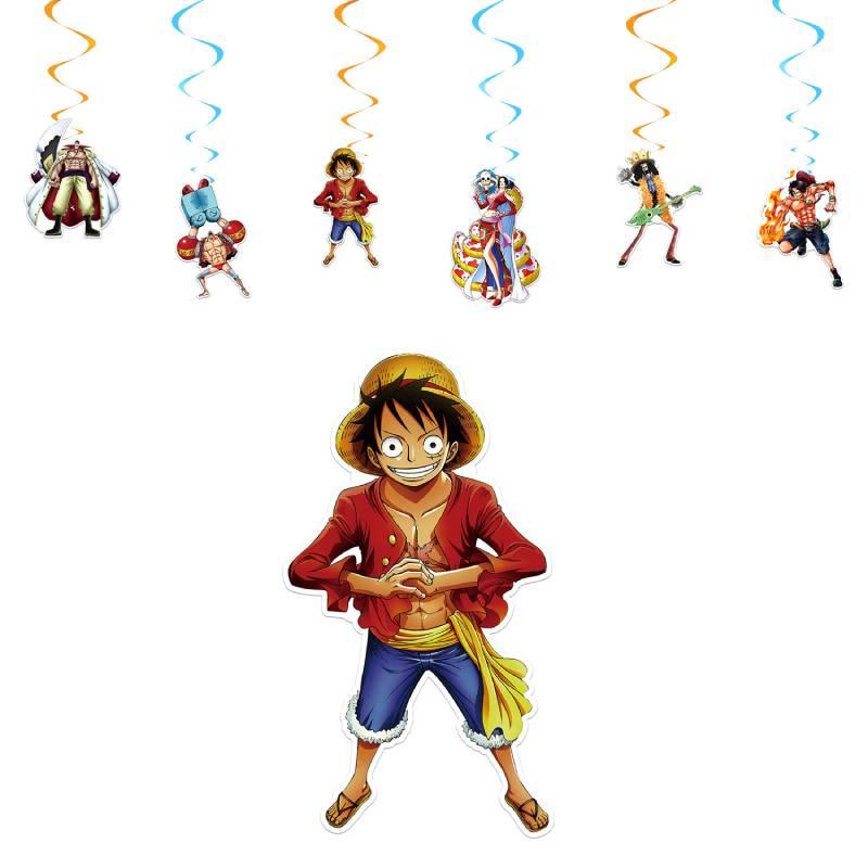 Colorful One Piece Themed Birthday Party Decoration Set Vibrant And Whimsical Paper Props And Balloons
