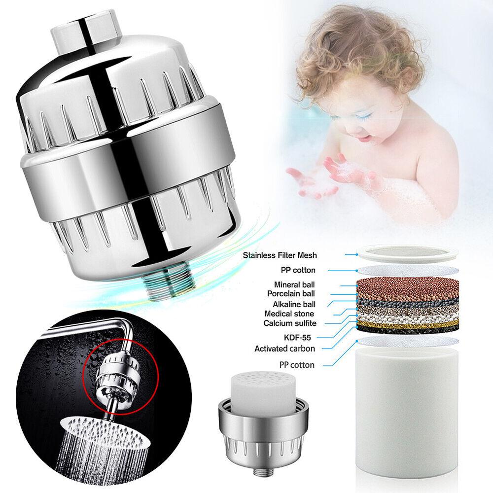 Removal Bathroom Activated Carbon 15 Stages Softener Shower Head Filter Hard Water Purification