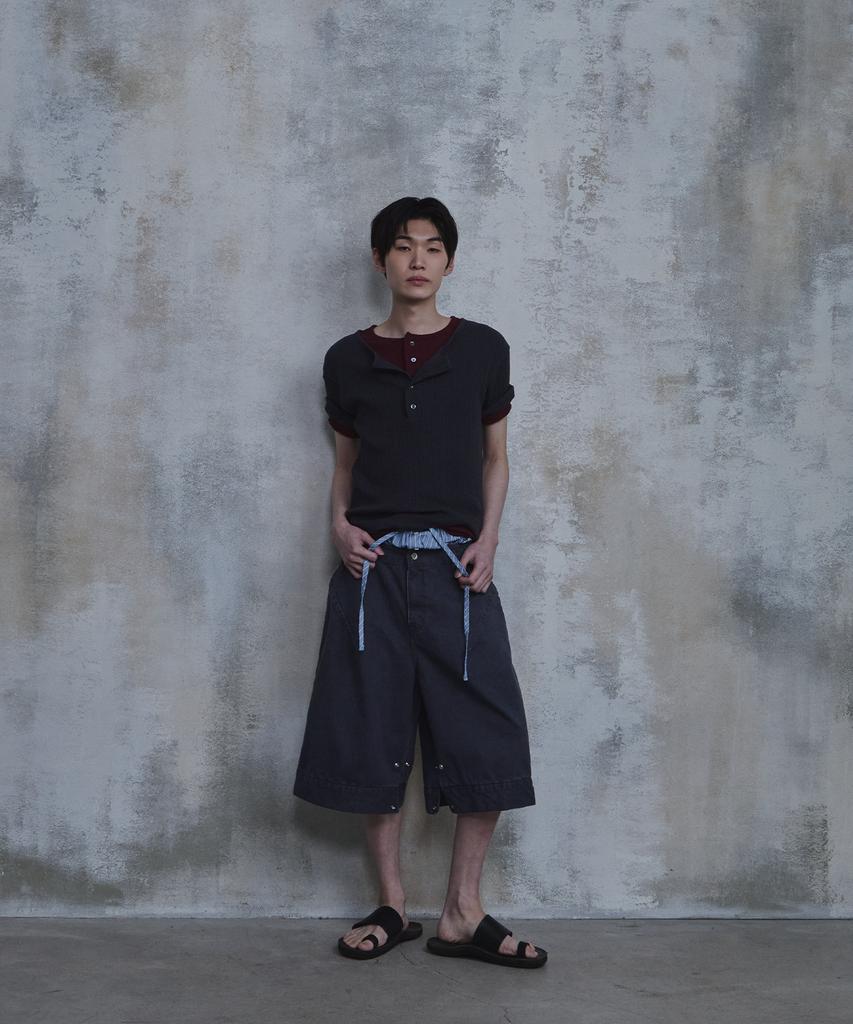 PARADIGMFILM [Ep.02] Triangle Bermuda Cotton Pants (Blue Charcoal)