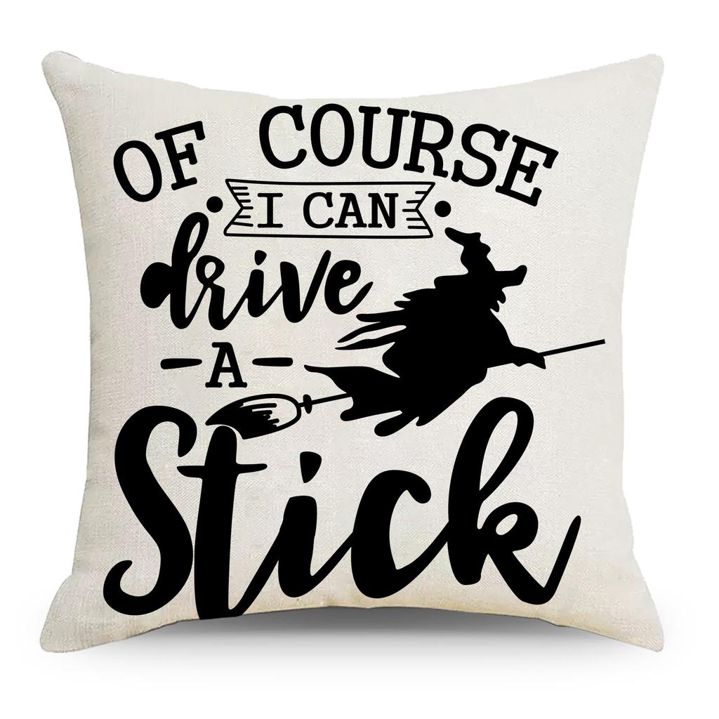 Чехол для подушки на Хэллоуин 45x45, наволочка с тыквой, ведьмой, автомобилем, диванные подушки с принтом, декоративная наволочка, домашний декор, наволочка