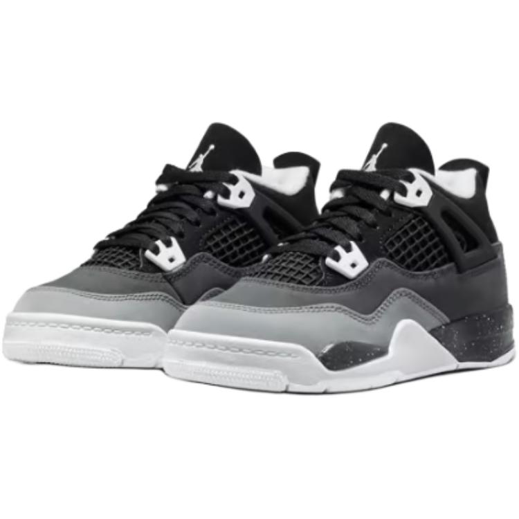 Кроссовки Air Jordan 4 Retro PS Fear 2024 Kids черные белые антрацитовые FV4537-002
