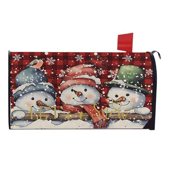 Зимний магнитный чехол для почтового ящика стандартного размера 18 x 21 дюйм Обёртки для почтового ящика с надписью «Счастливого Рождества»