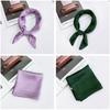 Fashion Solid Color Small Vintage Women Square Scarf Head Neck Silk Feel Satin Hair Tie Band