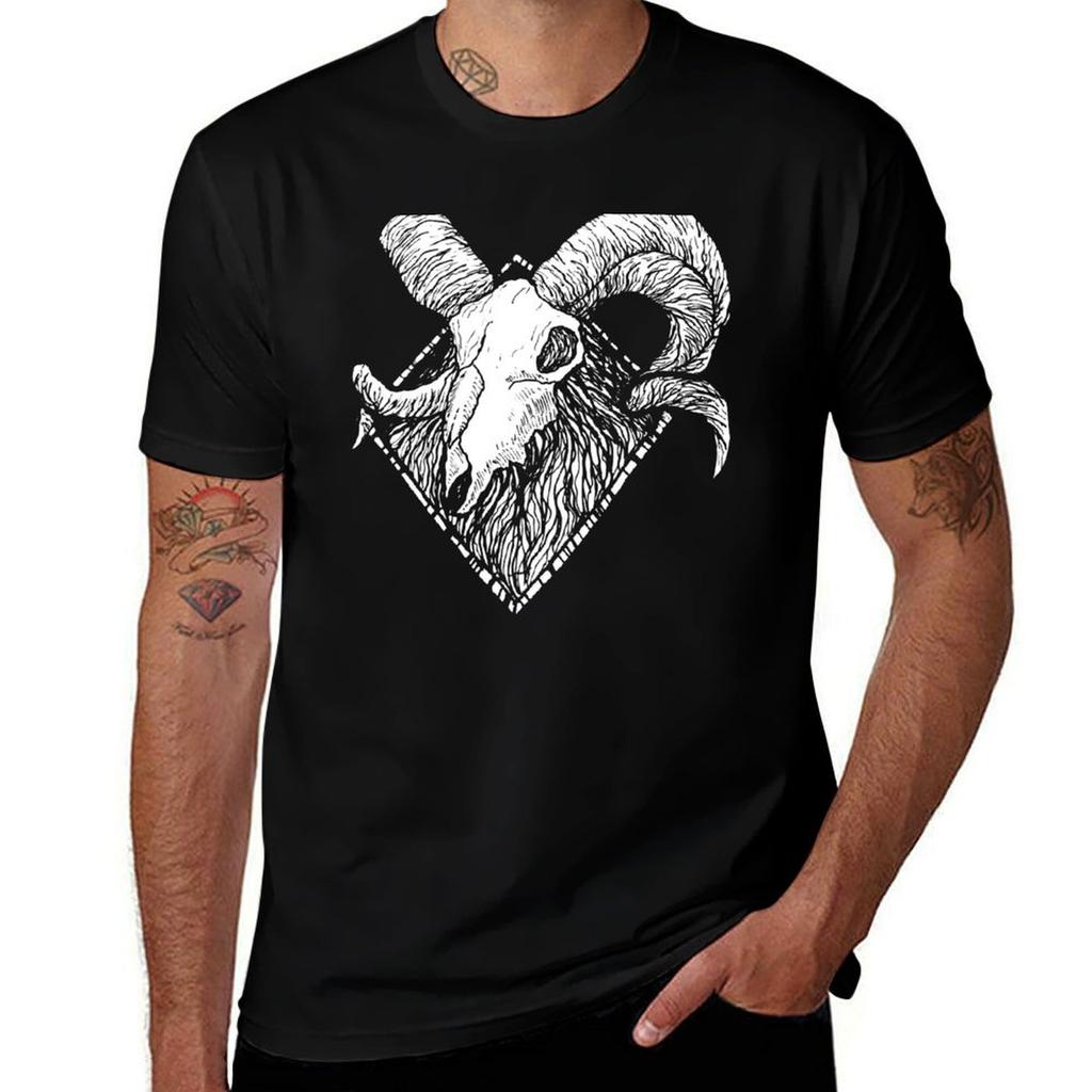 Skull Symbol of the Goat Witchcraft by KRAFTD TShirt Fitness Training Breathable Tee