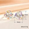 Xiaomi Huitan Двойное Сердце Женские Серьги-Кольца С Инкрустацией Блестящим Кубическим Цирконием Радужного Цвета Модные Вечерние Свадебные Аксессуары Ювелирные Изделия Подарок