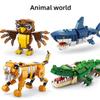 Small Particle Building Blocks Dinosaur Tiger Shark Children's Puzzle Toy Gift for Children
