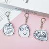 Creative Troll Face Keychains No Me Gusta Rage Forever Alone Acrylic Pendant Key Chain Backpack Car Ornament Comic Fans Gift