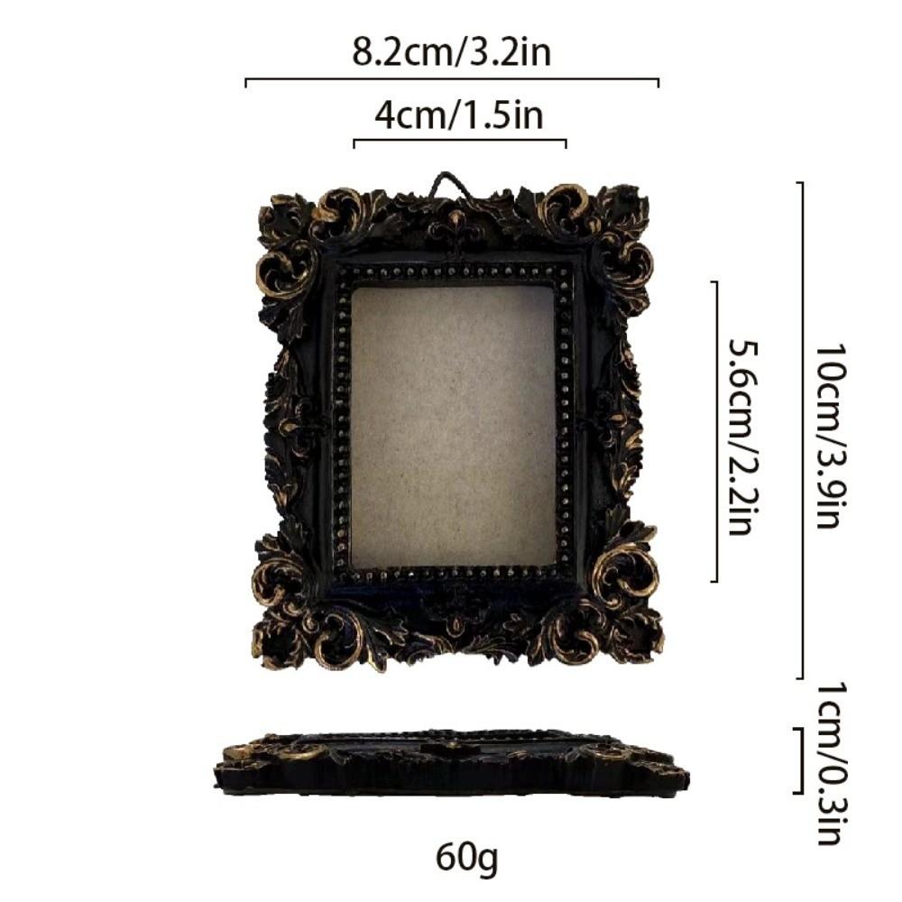 Black Baroque Style Photo Frame Goth Photo Display Holders Picture Frame Ornaments  Living Room
