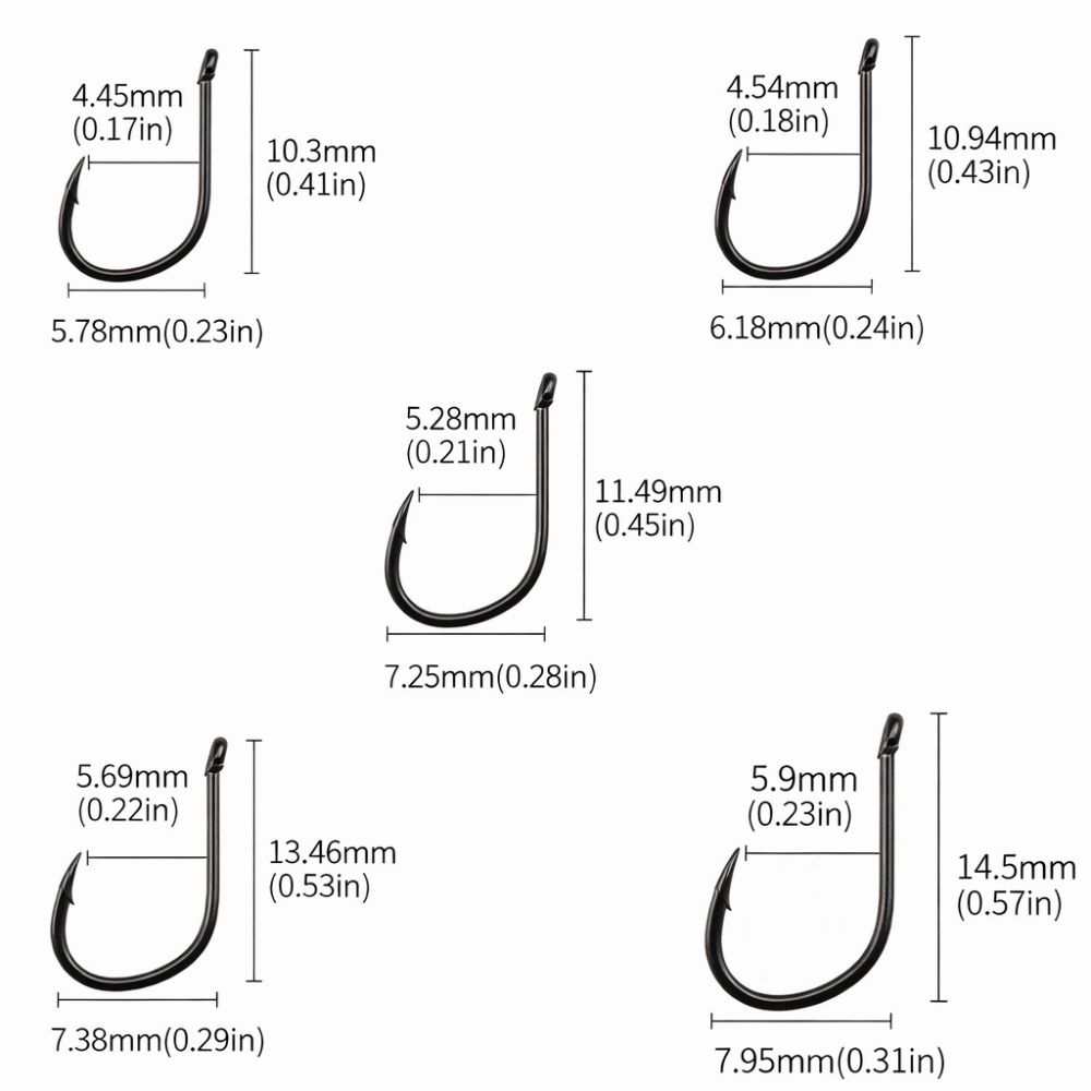 500PCS Sharpened Barb Fishing Hooks Set High Carbon Steel Fishing Hooks  Freshwater Fishing