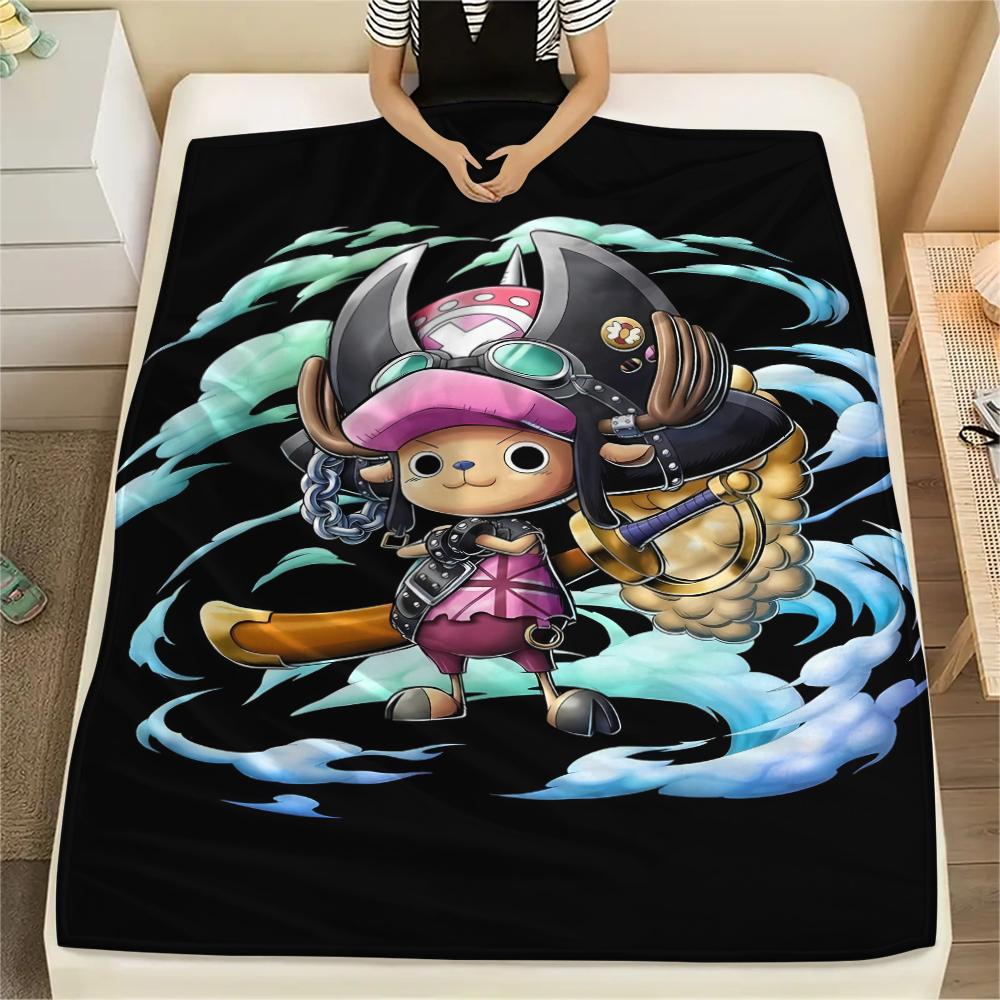 Фланелевое одеяло с принтом персонажей One Piece, Высококачественное, Удобное для всех сезонов, Декор для дома, Тепло и уют, Идеально для рождественских подарков