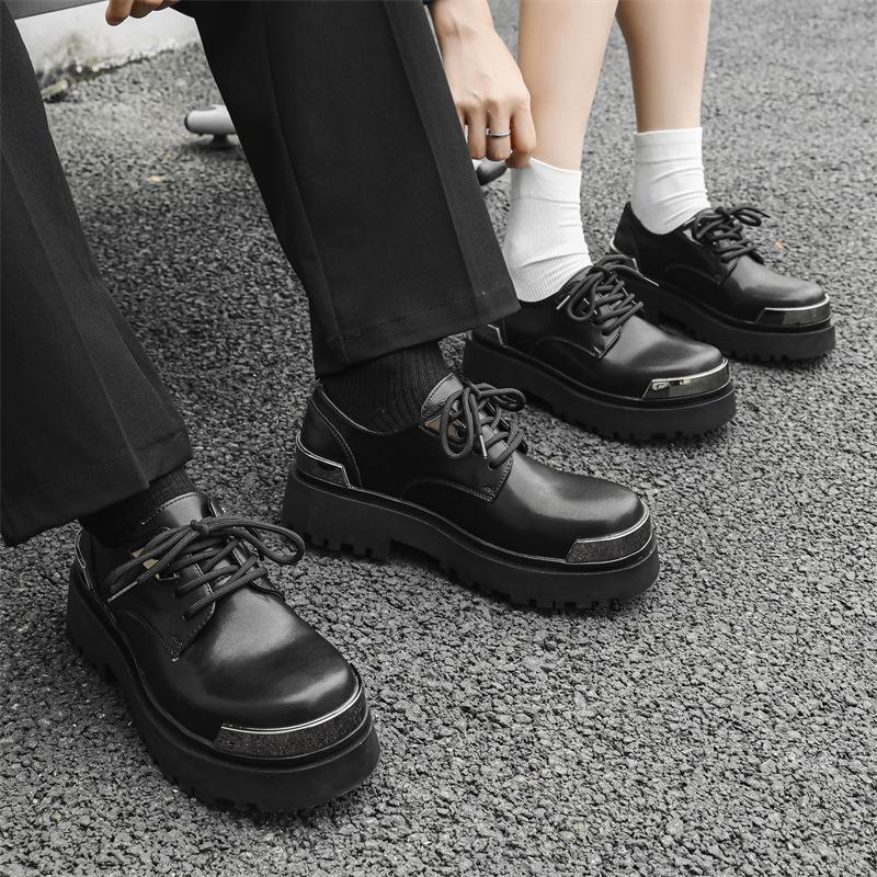 Niche design sense квадратная головка маленькие кожаные туфли женские туфли дерби в британском стиле толстый каблук шнуровка ретро одинарные туфли женские 5776-J