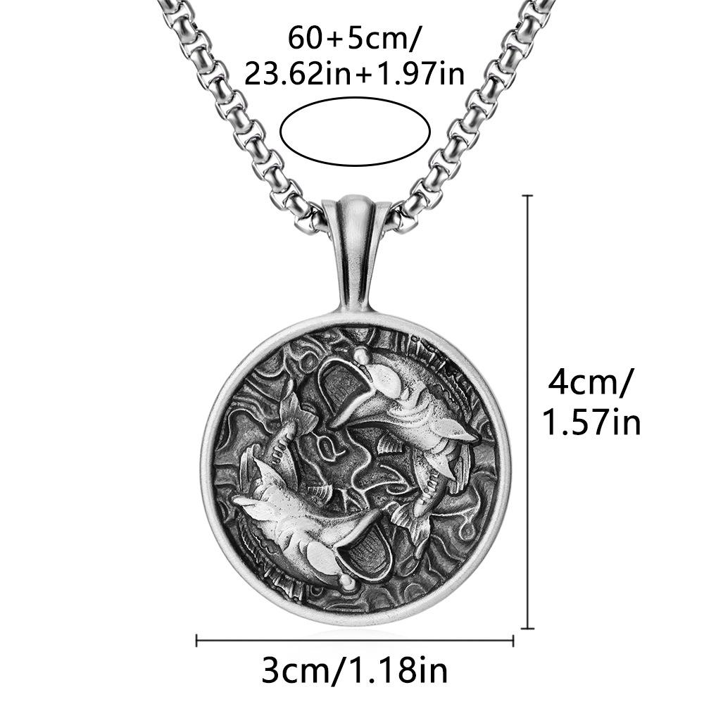 Vintage Wishing Koi Pendant, Good Luck Amulet for Men and Women, Japanese Carp Necklace, Valentine's Day Gift, Couple Necklace.