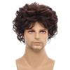 Synthetic Men's Wig Short Black Brown Wig Male Curly Haircut Man Guys Natural Wig Perm Curls Wig Cosplay Halloween Costume