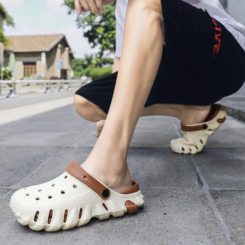 Пляжные тапочки для мужчин Hole Shoes Slipproof Eva Designer Luxury Casual Sandals Man Cheap Liquidation Original Summer Sale