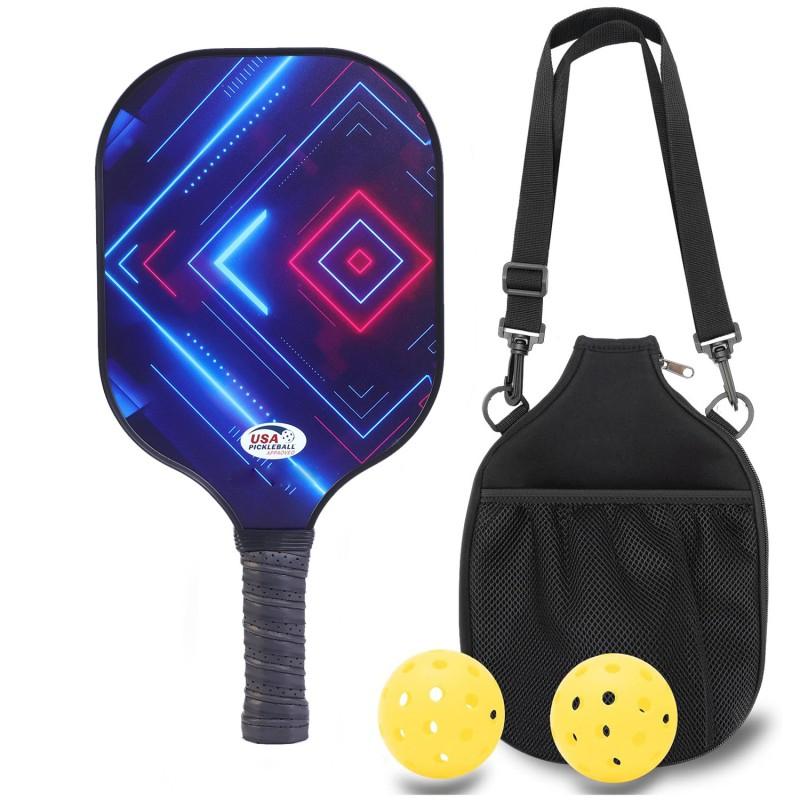 Glass Fiber Pickleball Paddle Set With Carry Bag 2 Paddles 4 Balls Outdoor Racquet Sport Equipment Beginners Recreational
