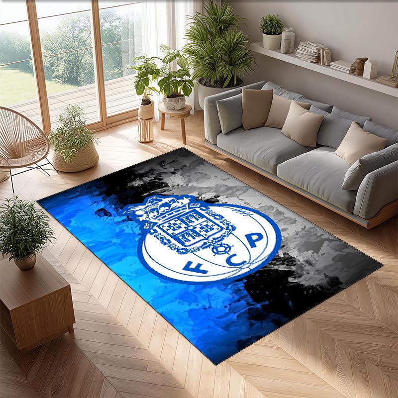 FC Porto Printed Flannel Area Rug Non Slip Soft Polyester Floor Carpet Indoor Decor Mat for Bedroom Living Room Sofa