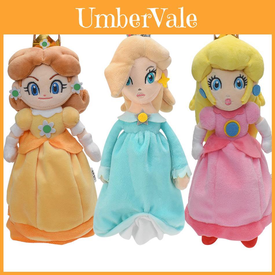 Cute Super Mario Princess Plush Toy Pink Yellow Blue 25cm Soft Pp Cotton Filling