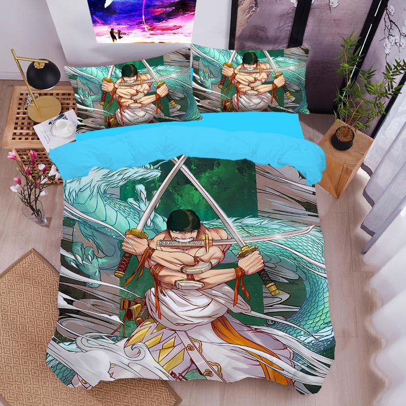 3D Печать Люффи Мягкое Постельное Белье Японское Аниме O-Ones Pieces Комплект Постельного Белья Наволочка 2/3 шт. для Детей Мальчиков Подарок Односпальный