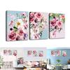 Modern HD home Flower canvas decorative painting color 30*40cm * 3 Couplet