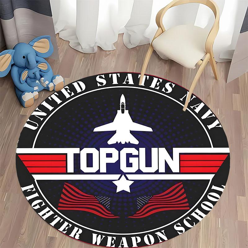 "Круглый ковер на тему истребителя Top Gun для офисов" круглый ковер для дома дивана спальни, подарок