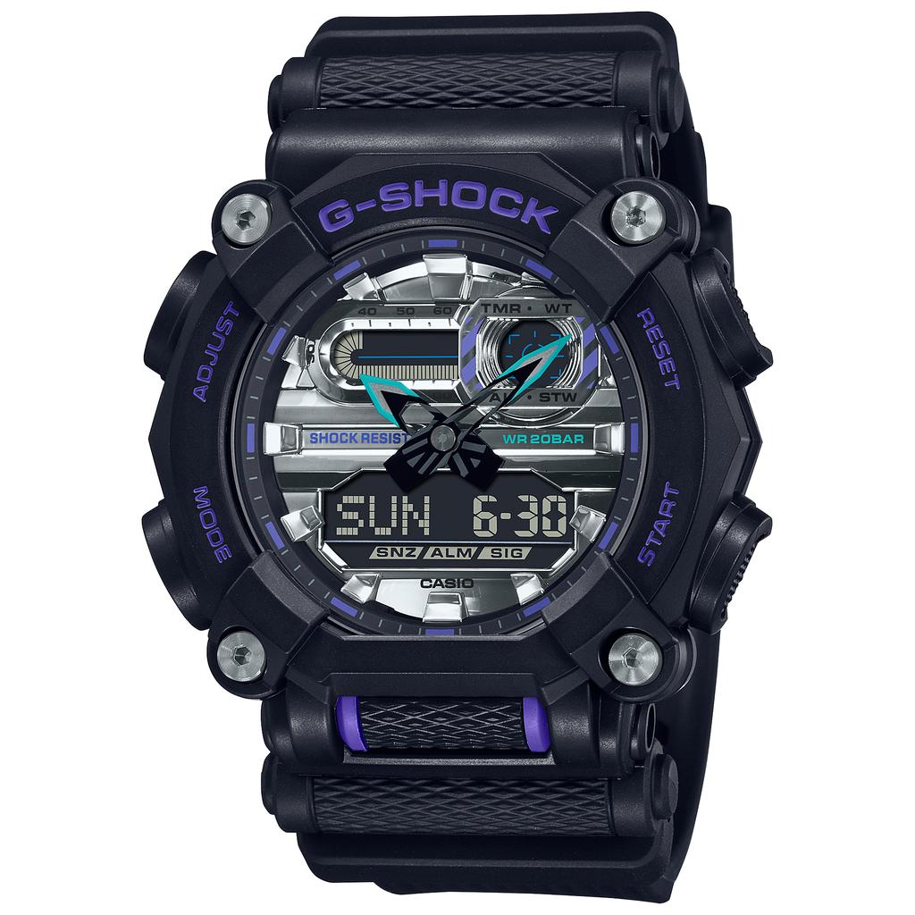Casio Мужские часы G-SHOCK из смолы, водонепроницаемые 200 м, аналоговые, ударопрочные, кварцевые, GA-900AS-1A