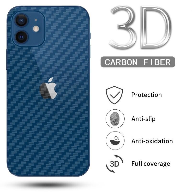 5 шт. Пленка-наклейка из углеродного волокна для заднего экрана для iPhone 11 12 13 mini 14 15 16 17 Pro Max X XR XS XS Max SE 2020 6 6s 7 8 Plus