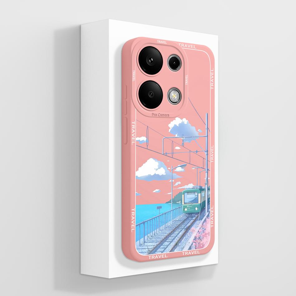 For Poco M6 Pro Case Oil Painting Phone Cover Soft Liquid Silicone Shockproof Bumper For Xiaomi Poco M6 Pro 4G Carcasa Protector