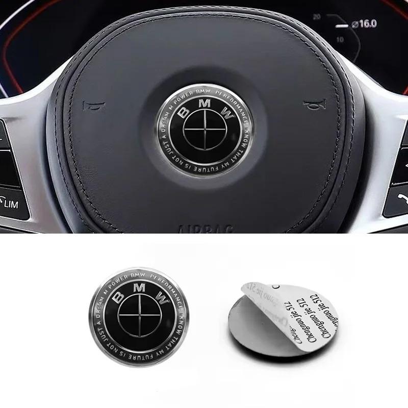 BBIO8 45MM Car Steering Wheel Badge Emblem Sticker Auto Styling For BMW 1 3 5 7 Series M Performance 50TH Emblem M3 M5 X1 X3 X5 X6 E46