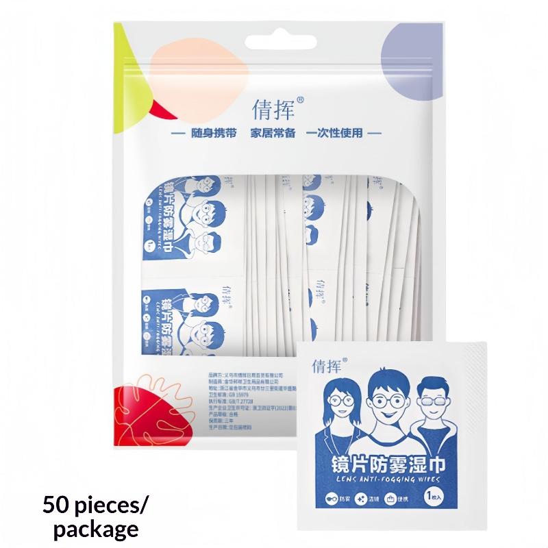 Lens Cleaning Wet Wipes Fast Drying Anti Fog 50/100 Pcs No Streak for Sports Sunglasses Protective Goggles