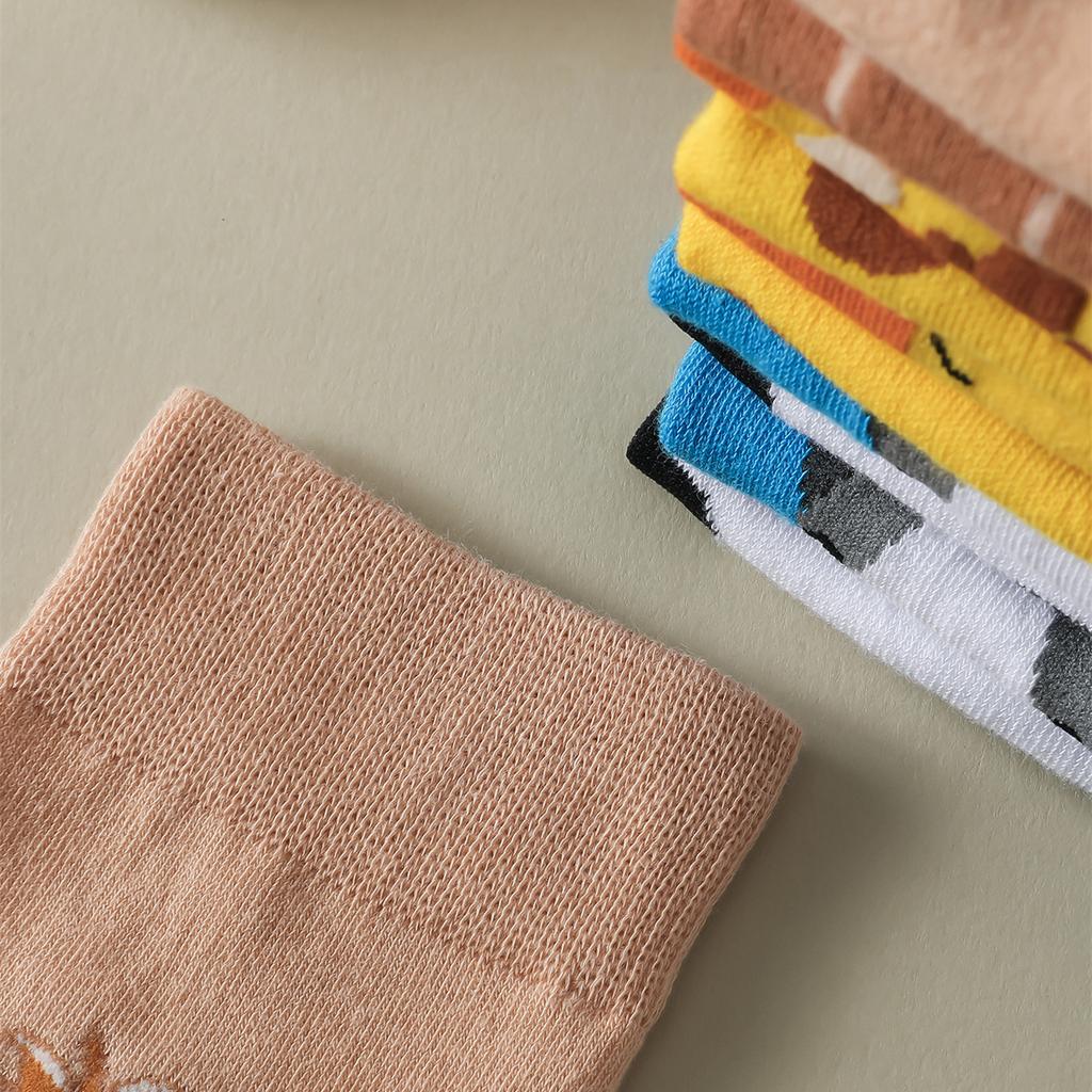 3 пары женских носков Коала Жираф Корова Животный узор Мультяшные Милые Носки Уличный Комфорт Дышащие Женские Носки Средней Длины Лот