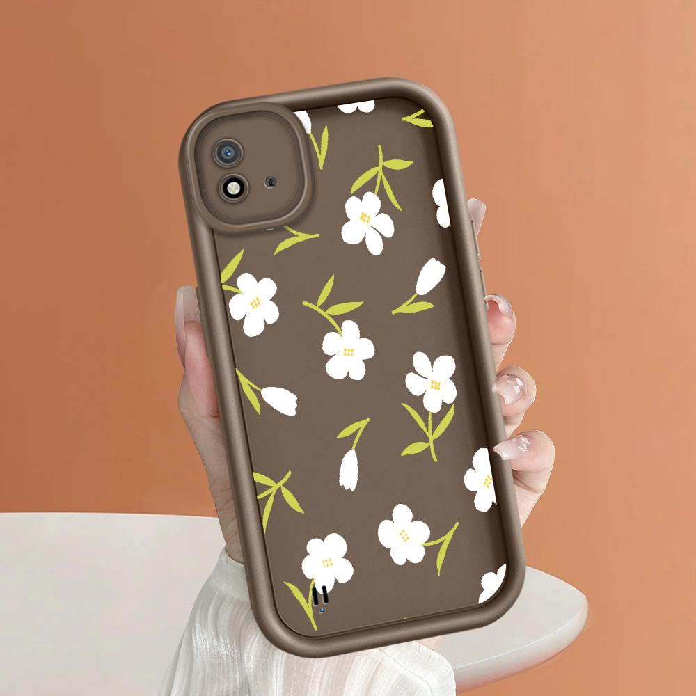 Soft Silicone Square Ladder Printing Pattern Phone Casing Full Cover Camera Shockproof Protection Rubber Case for OPPO Realme