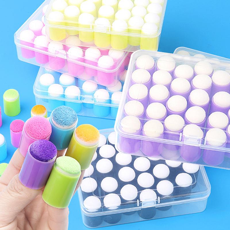 Пальчиковые спонжи для рисования лица, 25 штук, набор для рукоделия, боди-арт, губки для рисования, спонжи-даберы, мел